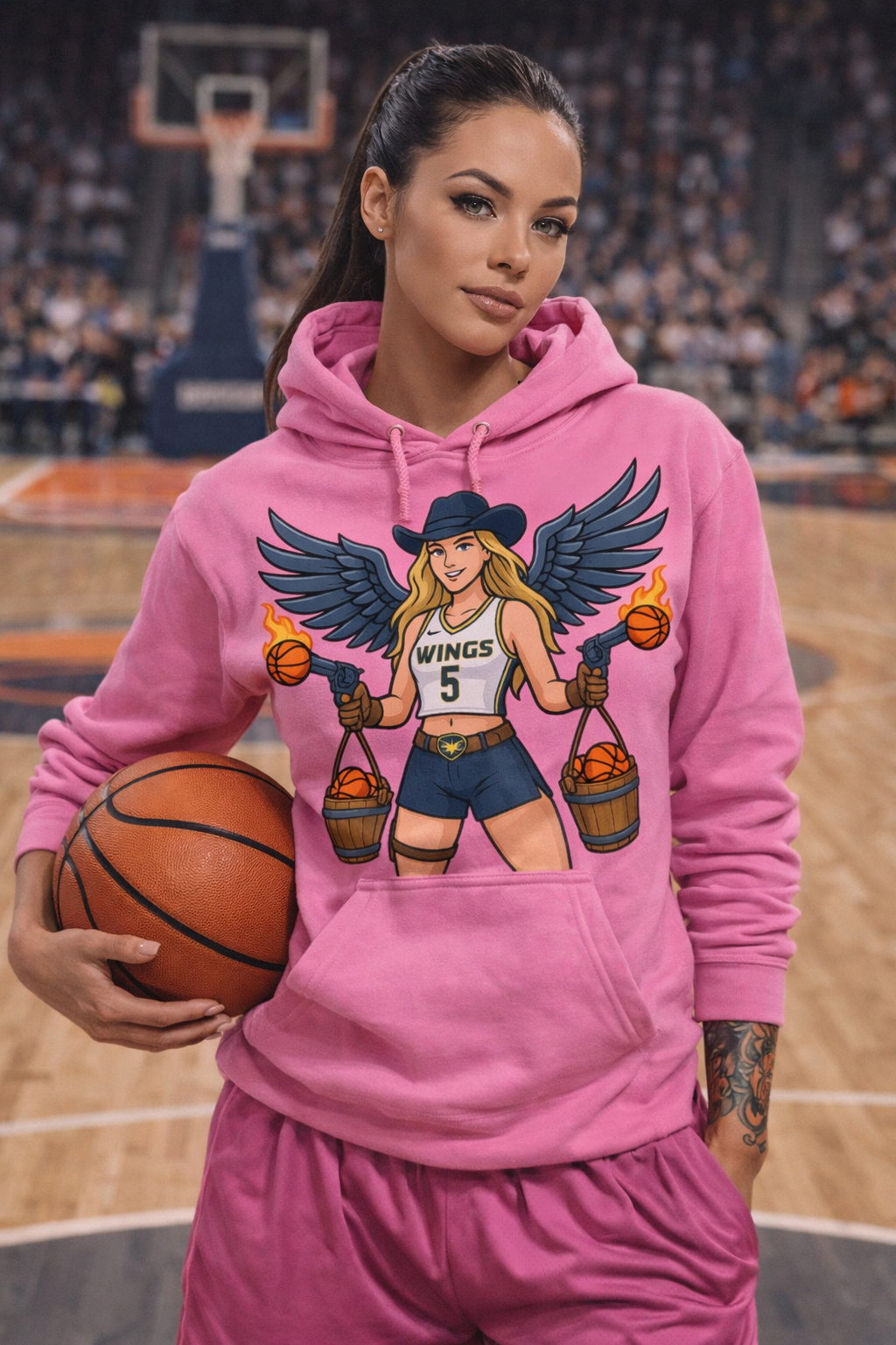Sharp Shooting ‘Buckets’ Angel Hoodie