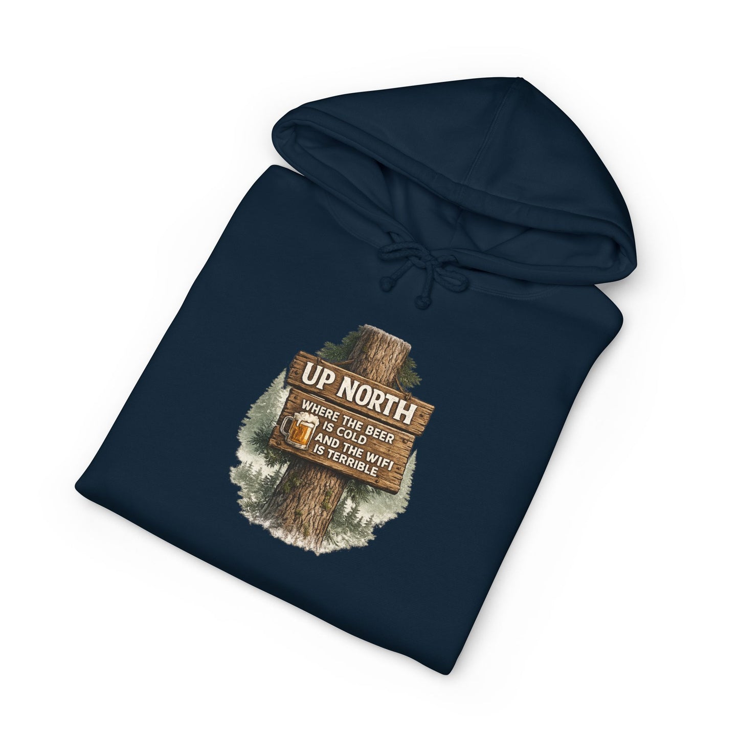 Rustic 'Up North' Wood Sign Hoodie