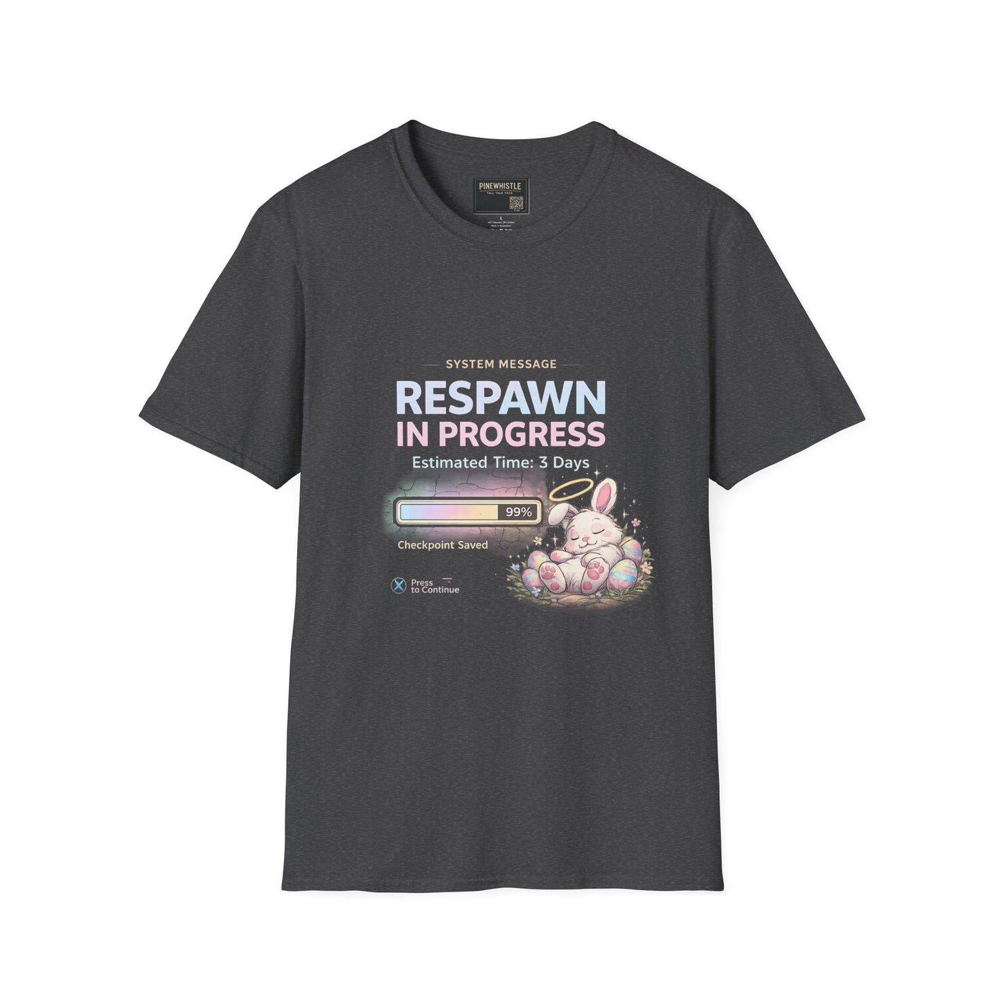 Respawn in Progress T-Shirt — Cute Gamer Bunny Loading Graphic Tee