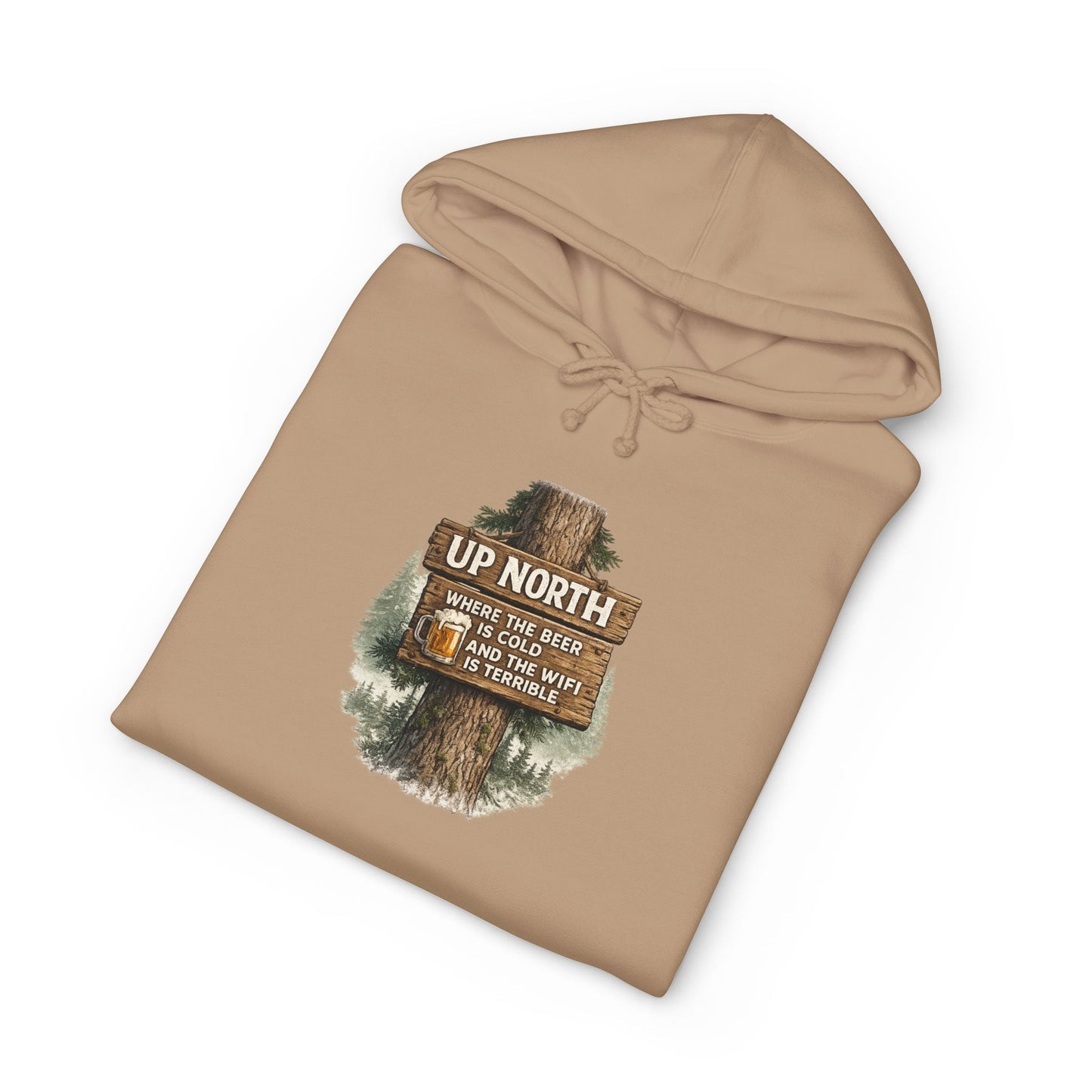 Rustic 'Up North' Wood Sign Hoodie