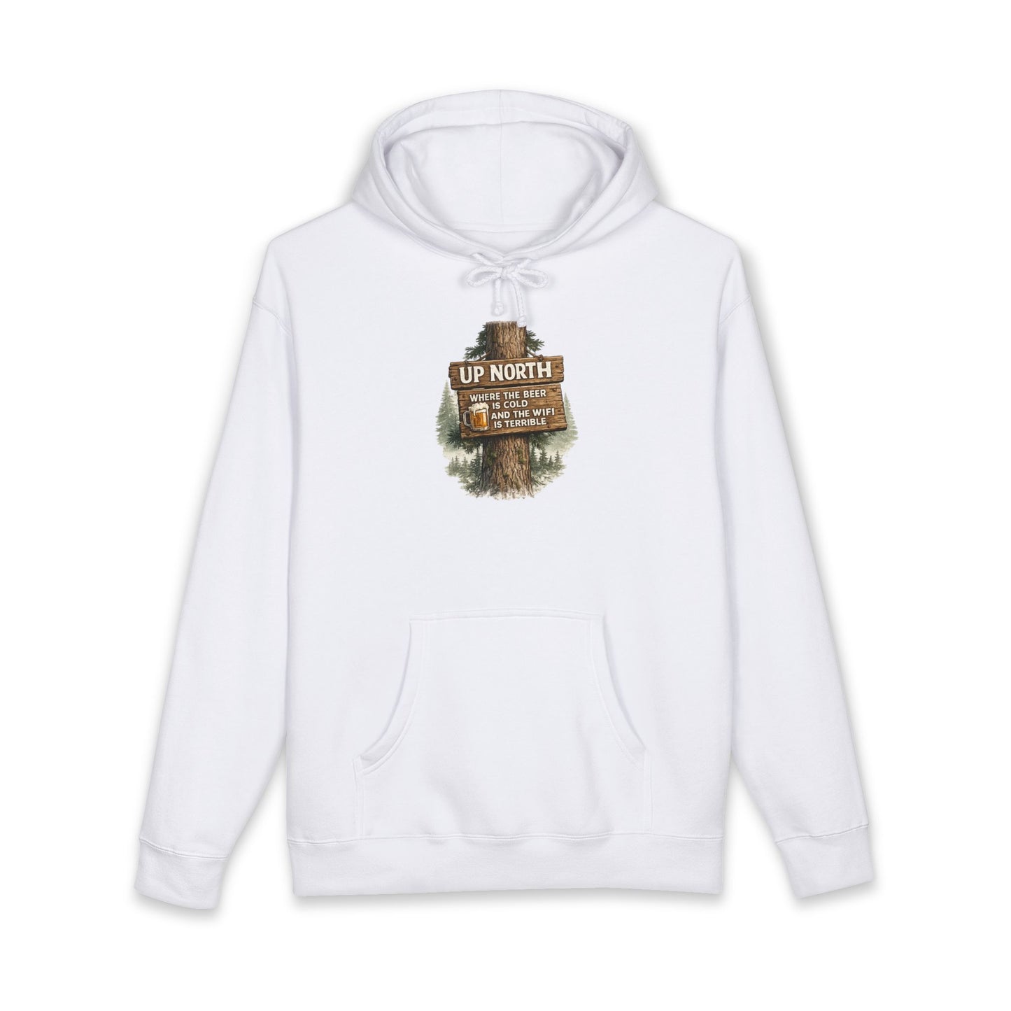 Rustic 'Up North' Wood Sign Hoodie