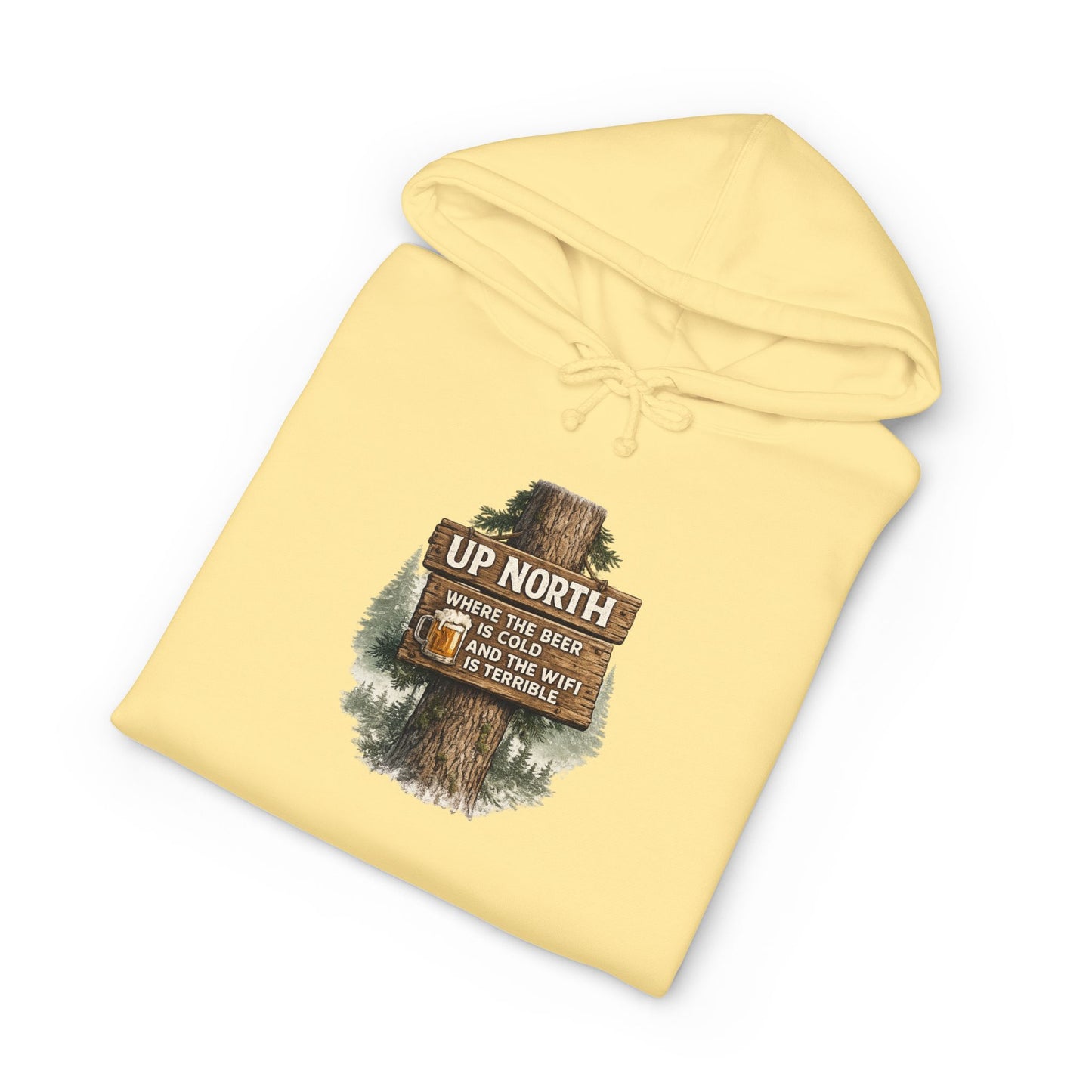 Rustic 'Up North' Wood Sign Hoodie
