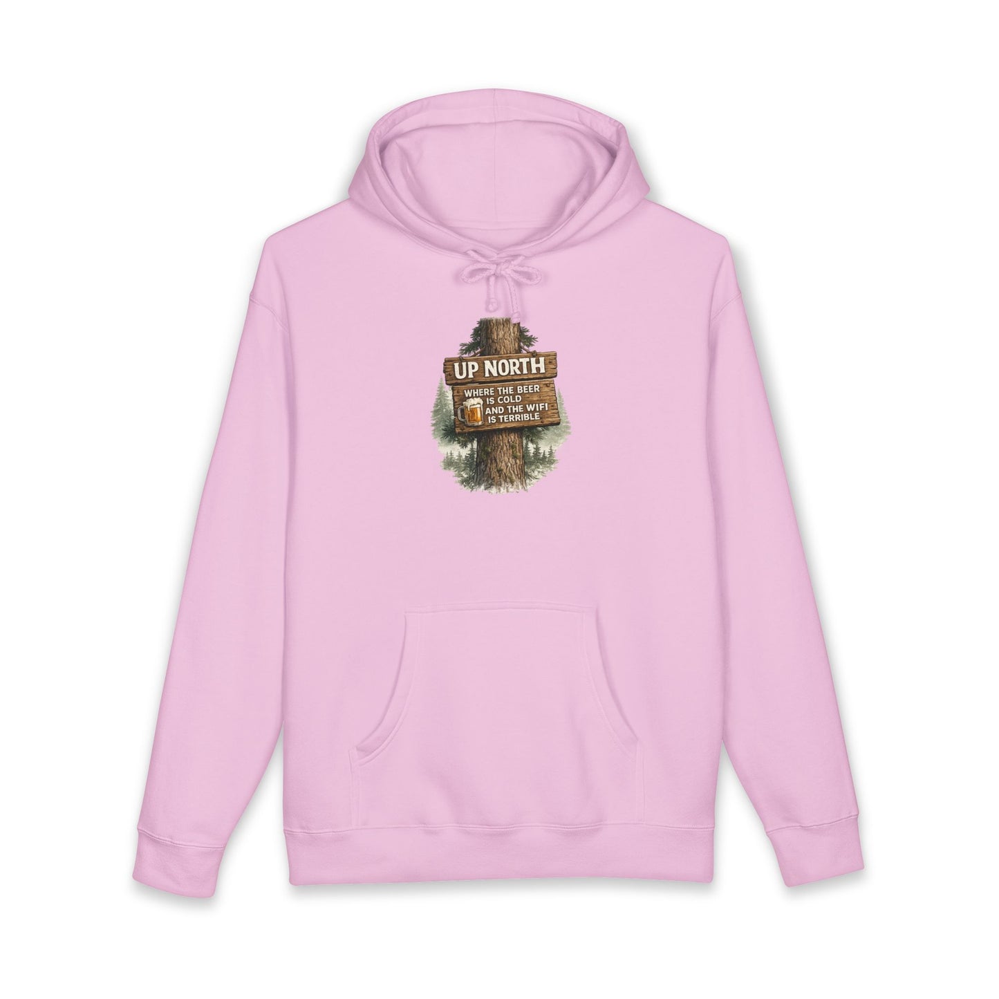 Rustic 'Up North' Wood Sign Hoodie