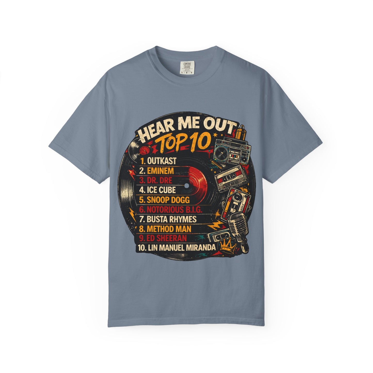 ‘Hear Me Out’ Top 10 Rap Legends Tee