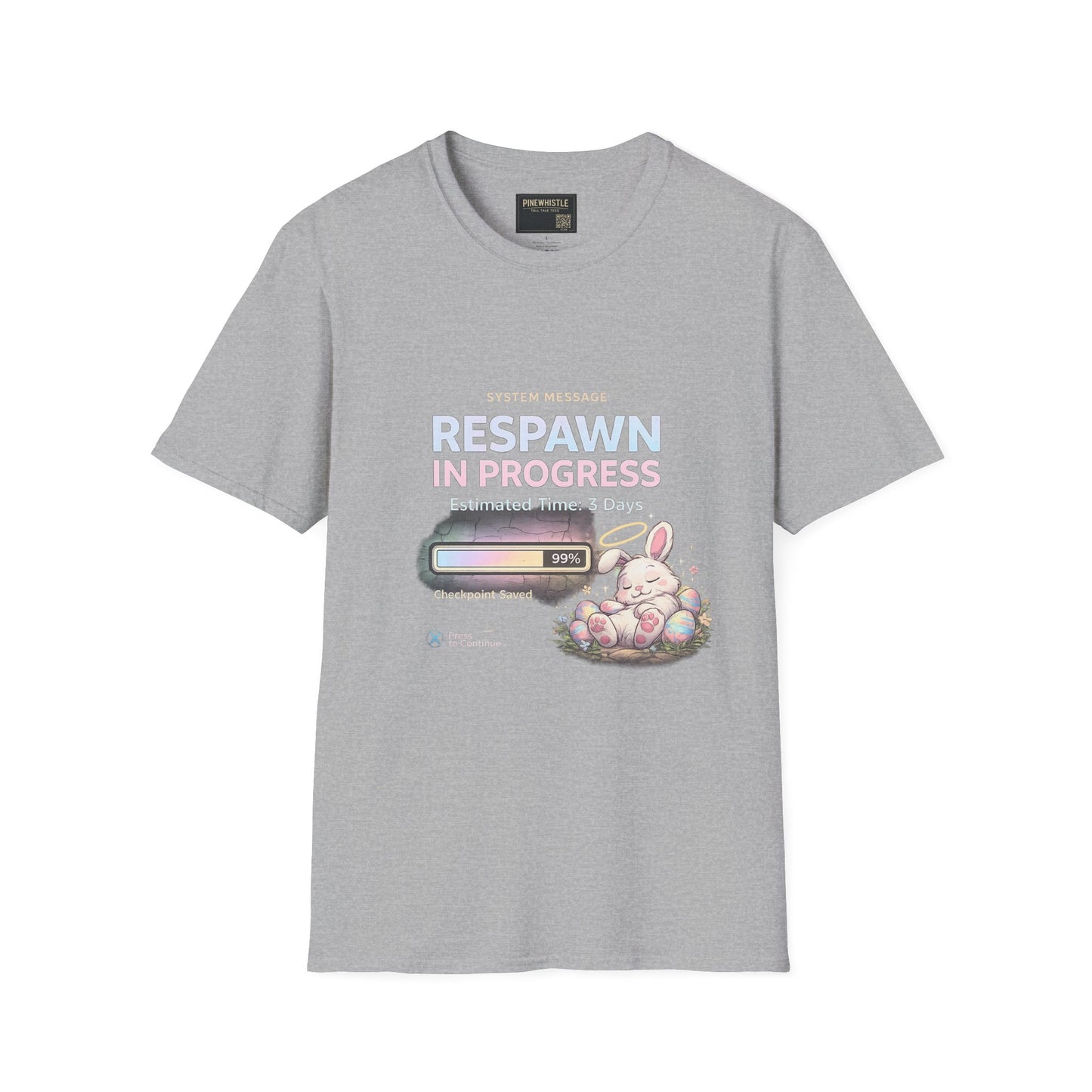Respawn in Progress T-Shirt — Cute Gamer Bunny Loading Graphic Tee