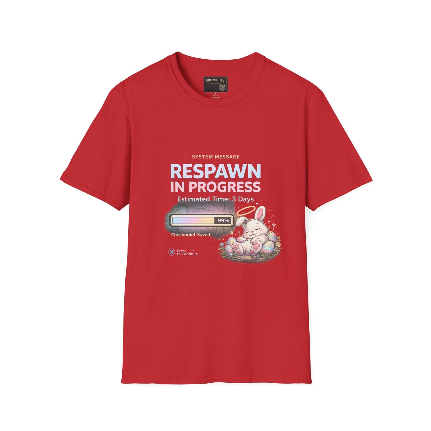 Respawn in Progress T-Shirt — Cute Gamer Bunny Loading Graphic Tee