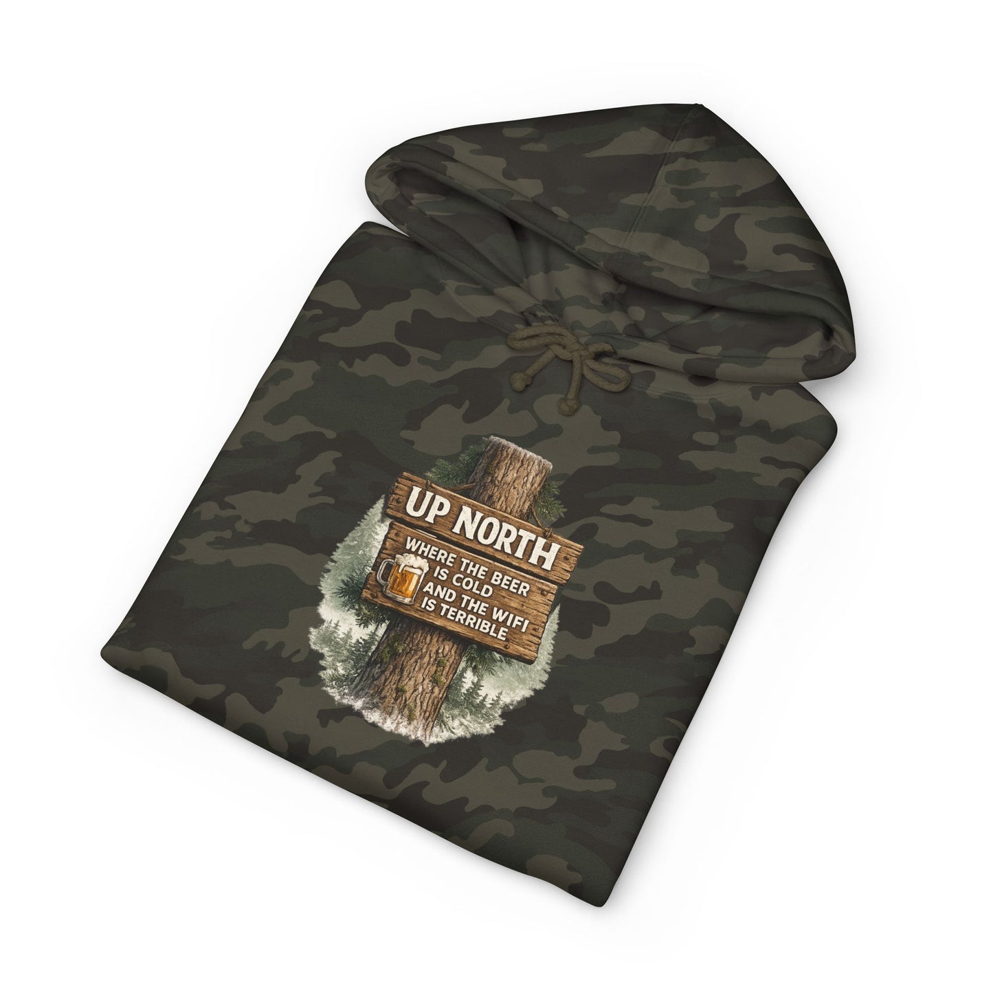 Rustic 'Up North' Wood Sign Hoodie