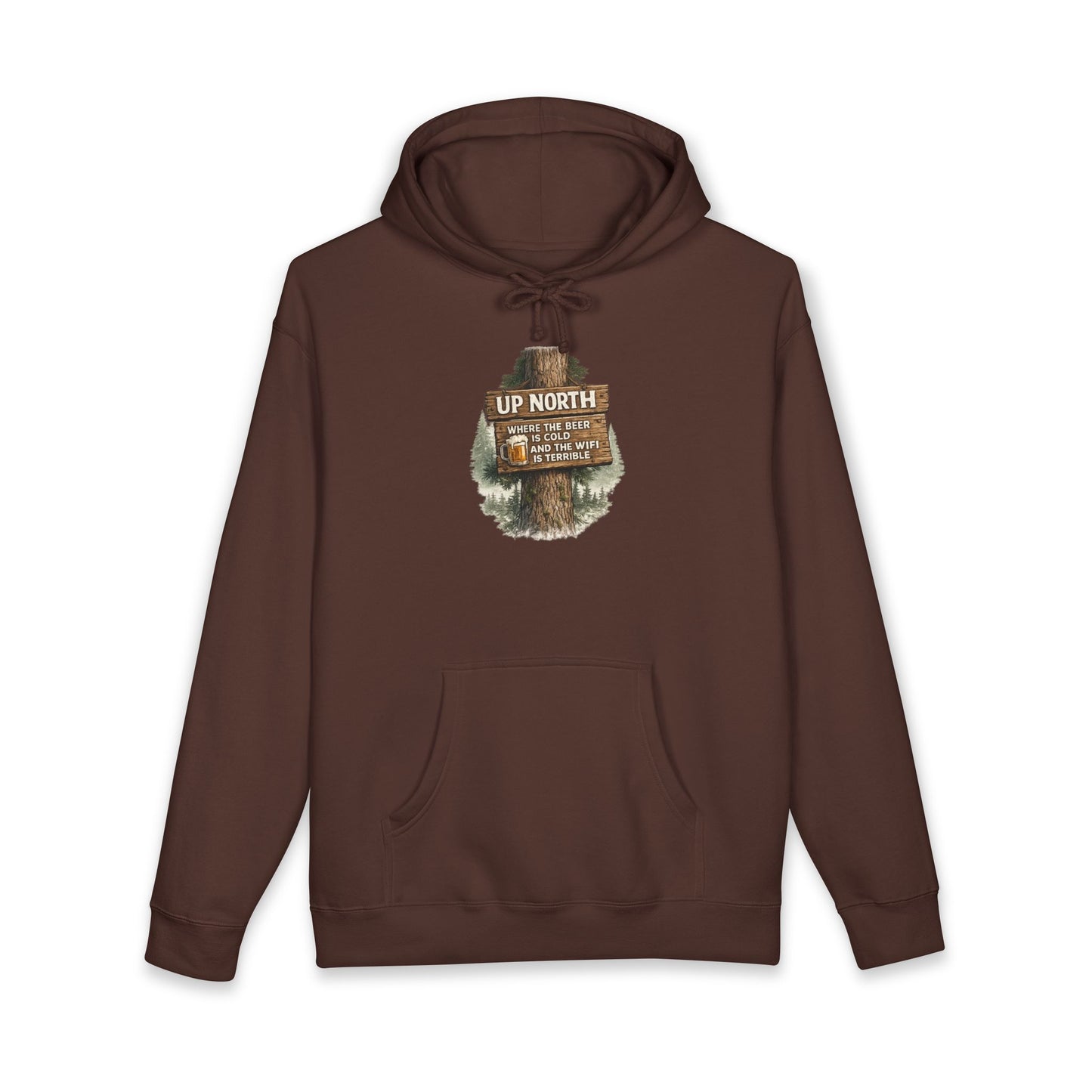 Rustic 'Up North' Wood Sign Hoodie