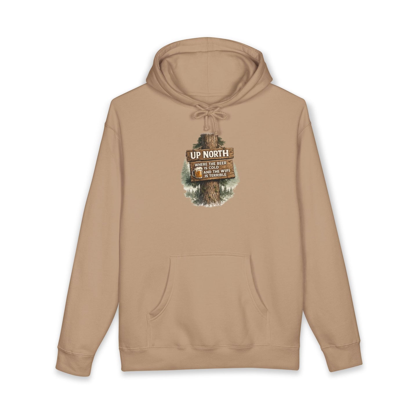 Rustic 'Up North' Wood Sign Hoodie