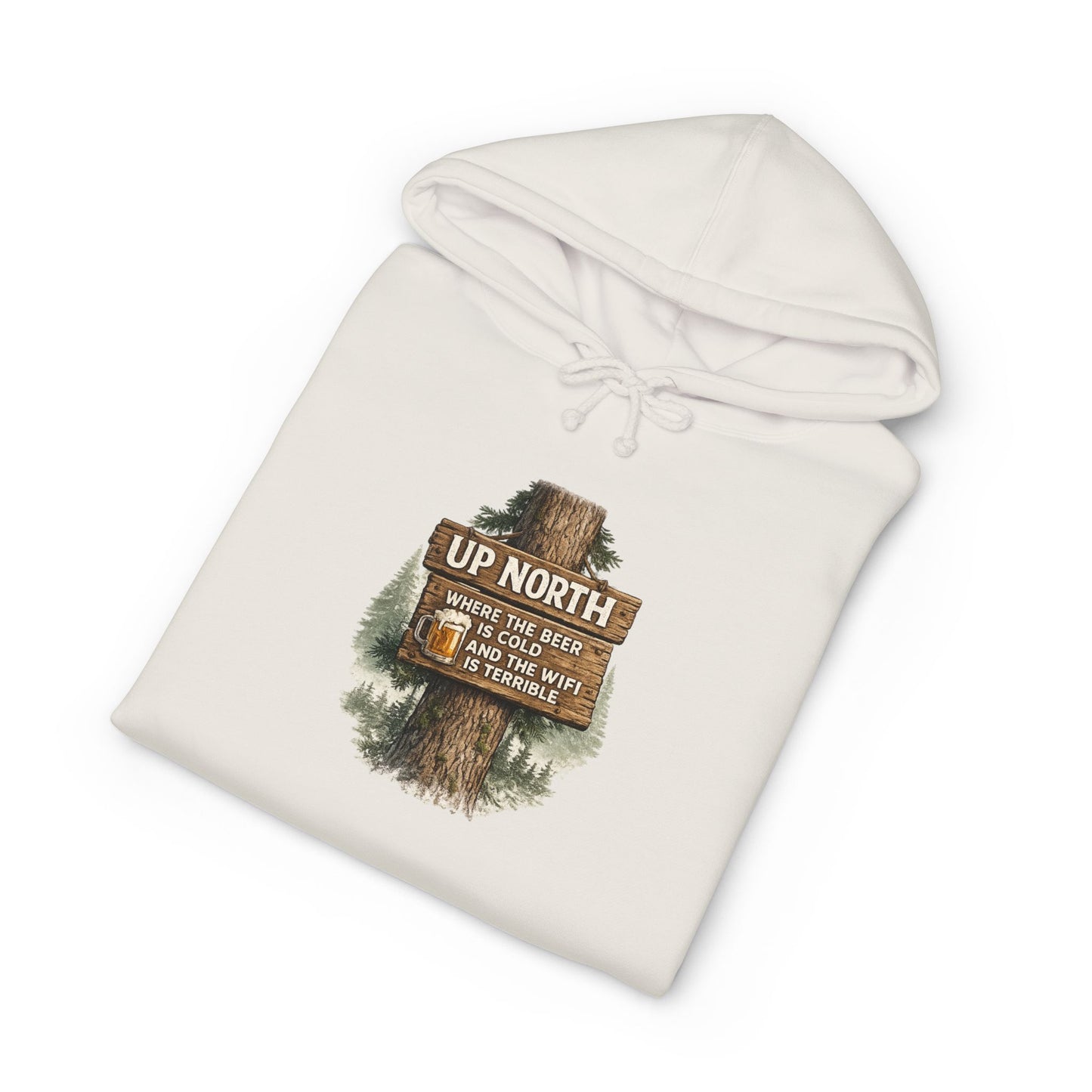 Rustic 'Up North' Wood Sign Hoodie