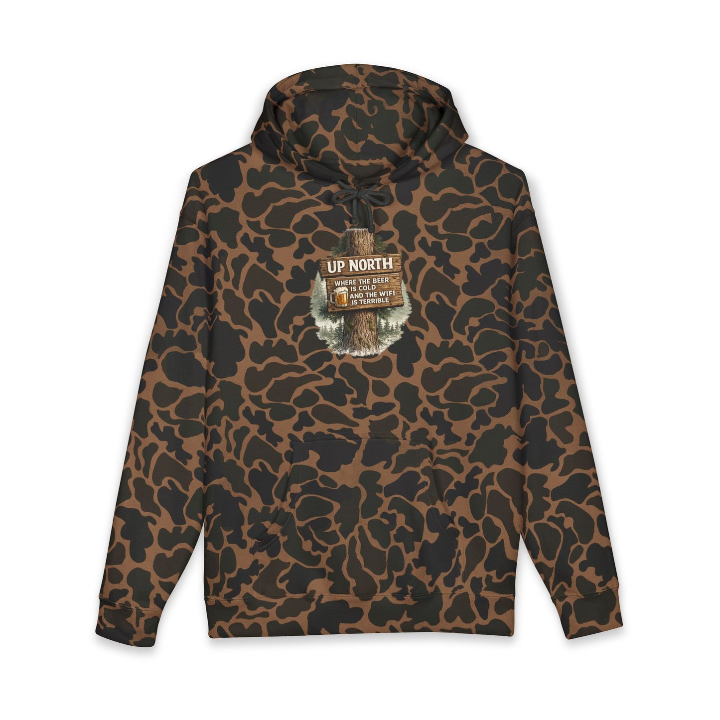 Rustic 'Up North' Wood Sign Hoodie