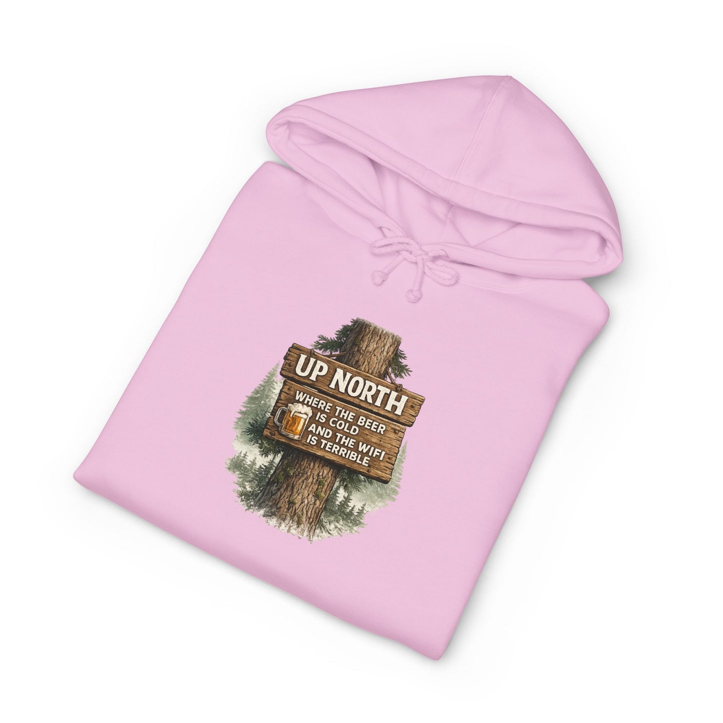 Rustic 'Up North' Wood Sign Hoodie