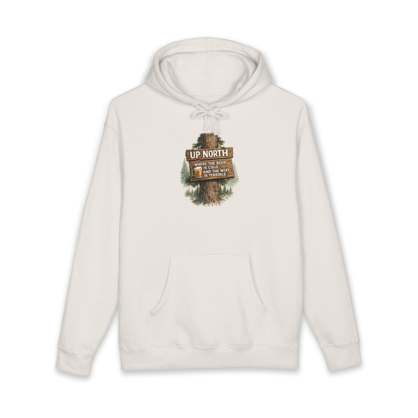Rustic 'Up North' Wood Sign Hoodie