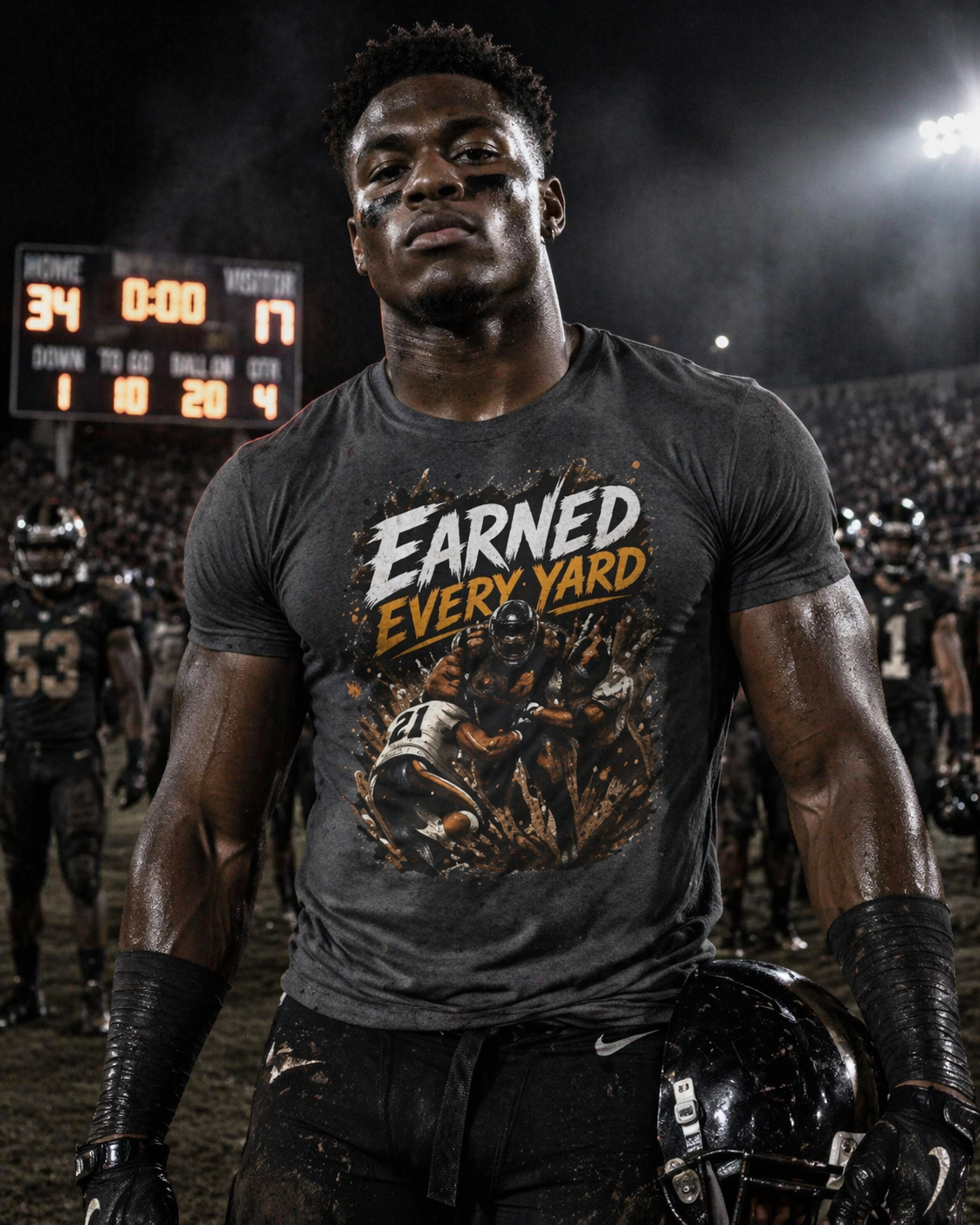 ‘Earned Every Yard’ Football Tee