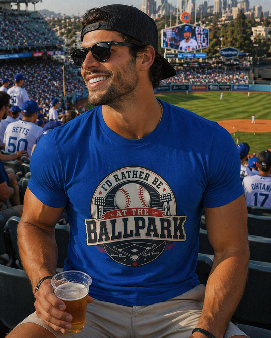 ‘I'd Rather Be At The Ballpark’ Baseball Tee