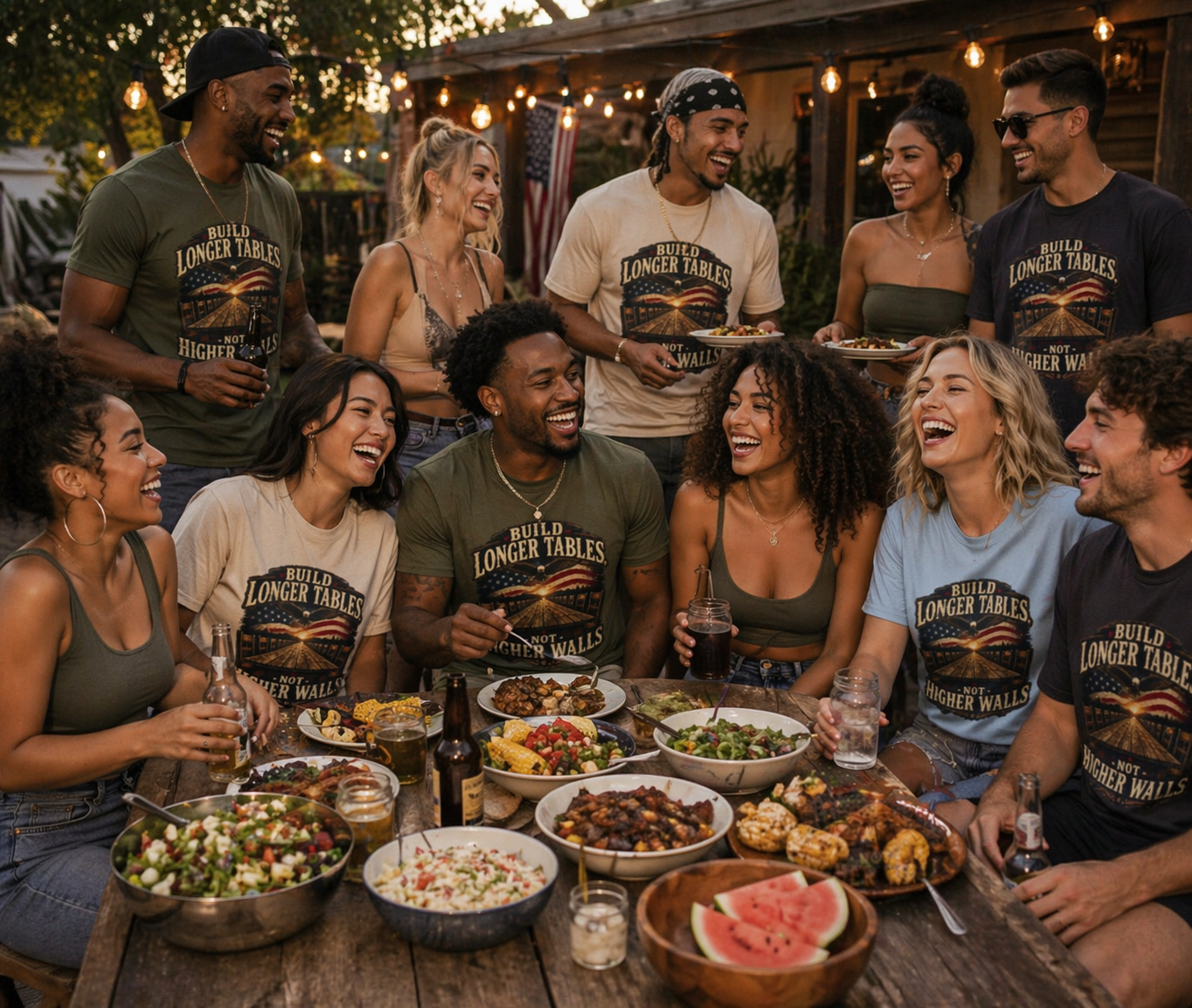‘Build Longer Tables Not Higher Walls’ USA Tee