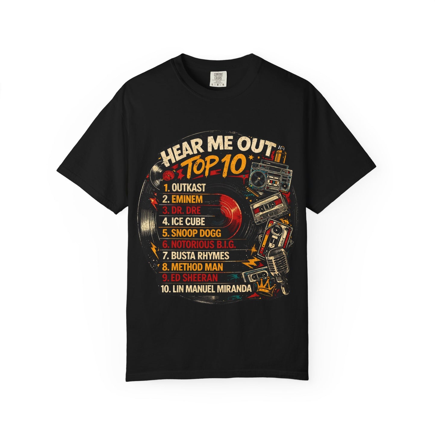 ‘Hear Me Out’ Top 10 Rap Legends Tee