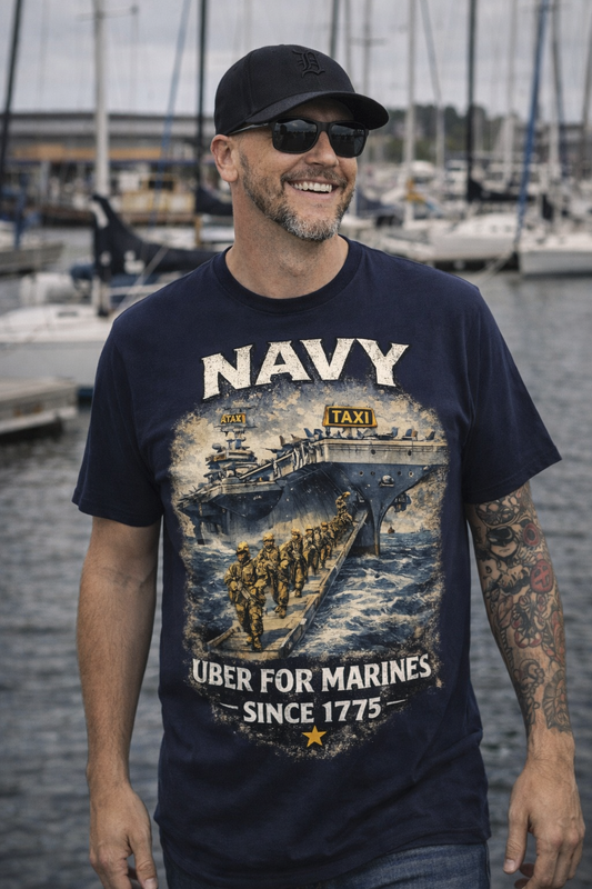 Navy 'Uber for Marines' Graphic Tee
