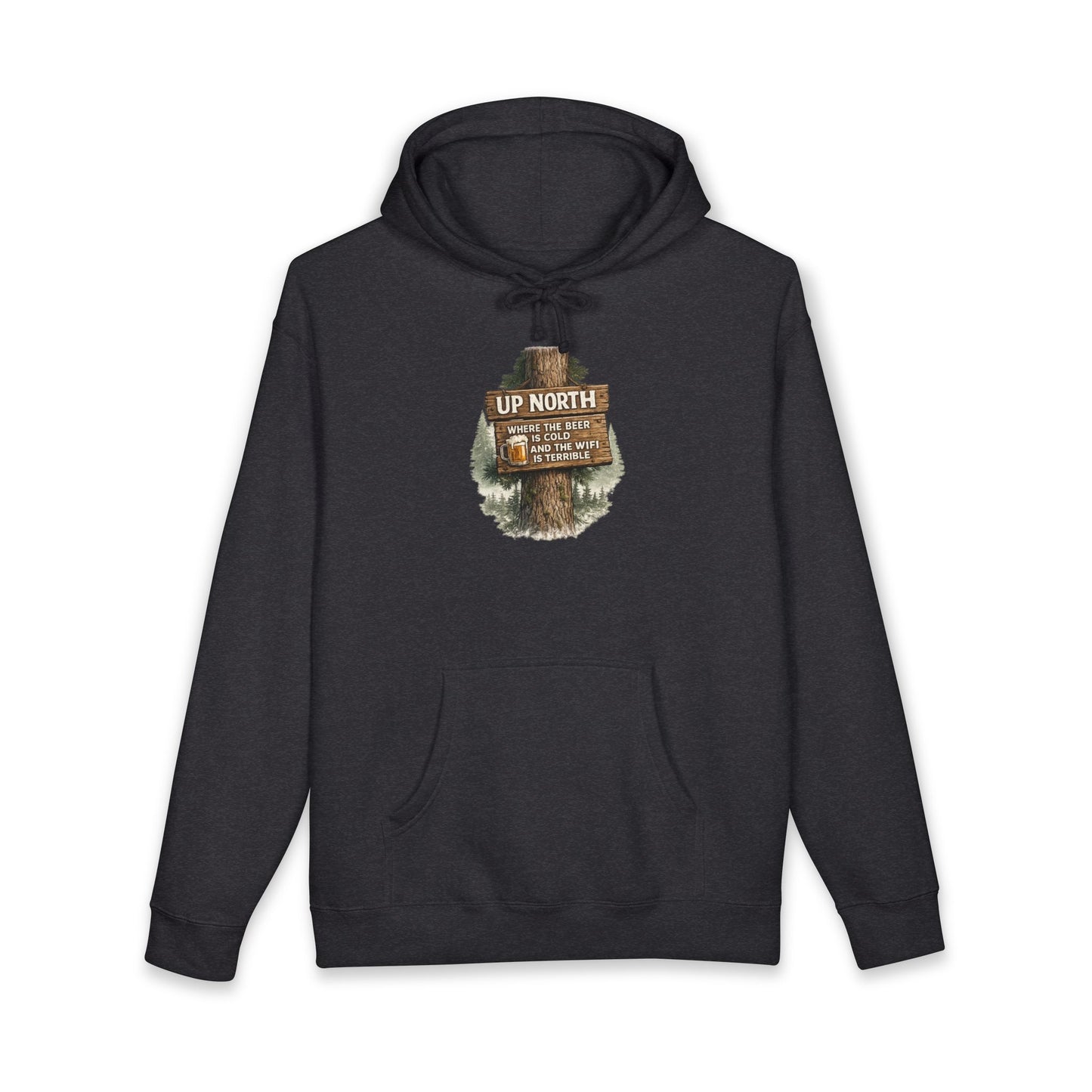 Rustic 'Up North' Wood Sign Hoodie