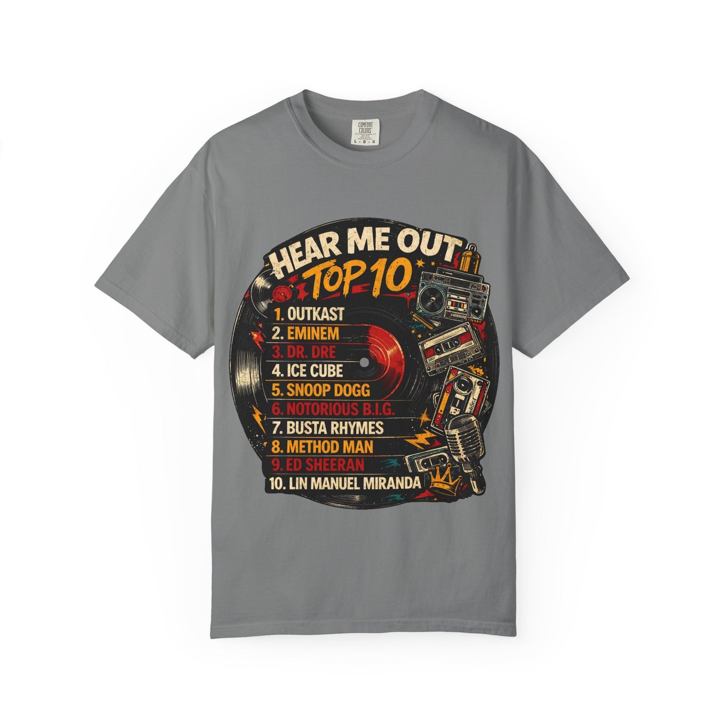 ‘Hear Me Out’ Top 10 Rap Legends Tee