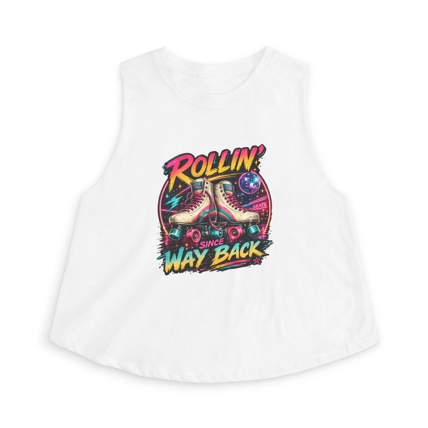 ‘Rollin’ Since Way Back’ Roller Skate Crop Top Tank