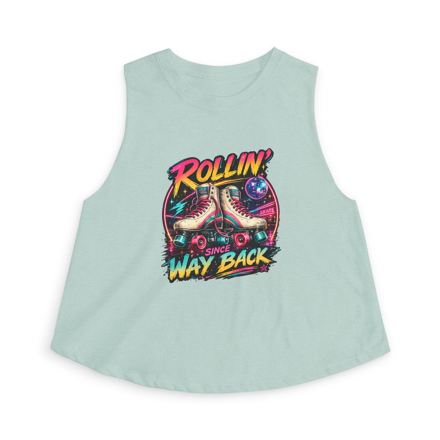 ‘Rollin’ Since Way Back’ Roller Skate Crop Top Tank