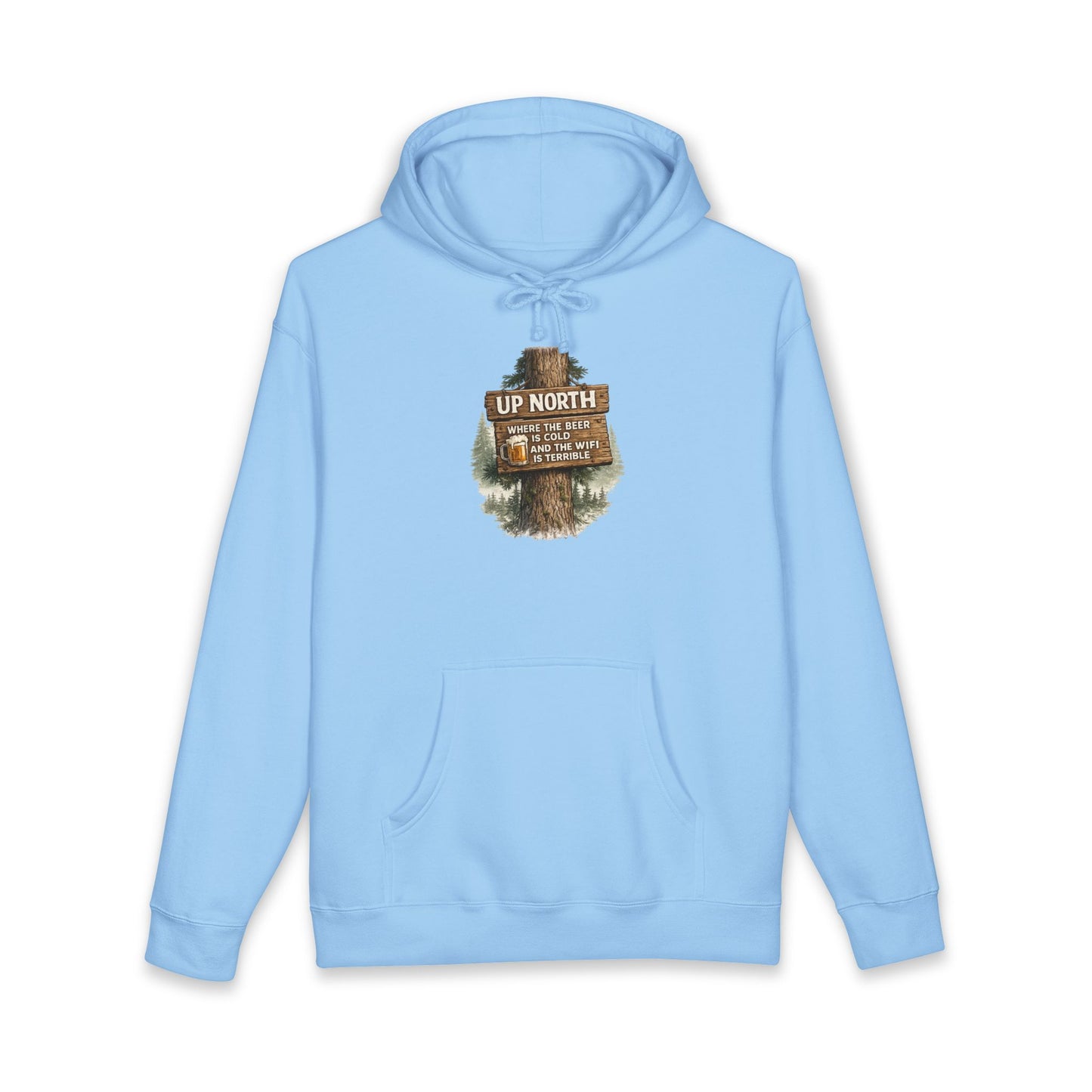 Rustic 'Up North' Wood Sign Hoodie
