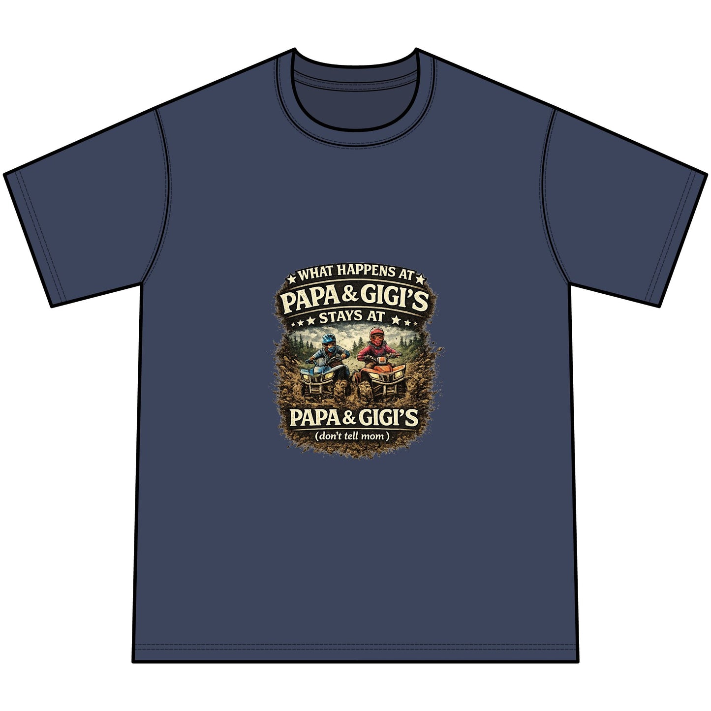 ‘What Happens at Papa & Gigi's Stays at Papa & Gigi's’ dyed Tee