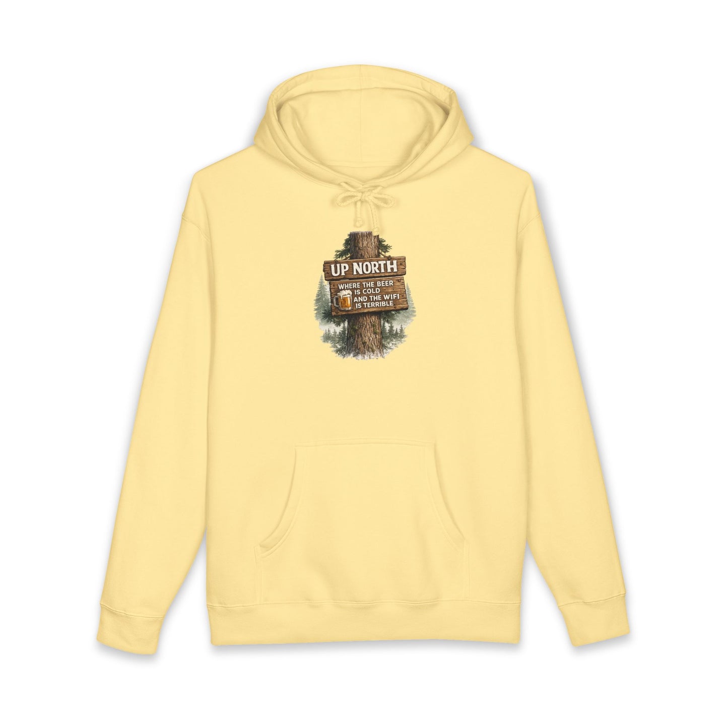 Rustic 'Up North' Wood Sign Hoodie