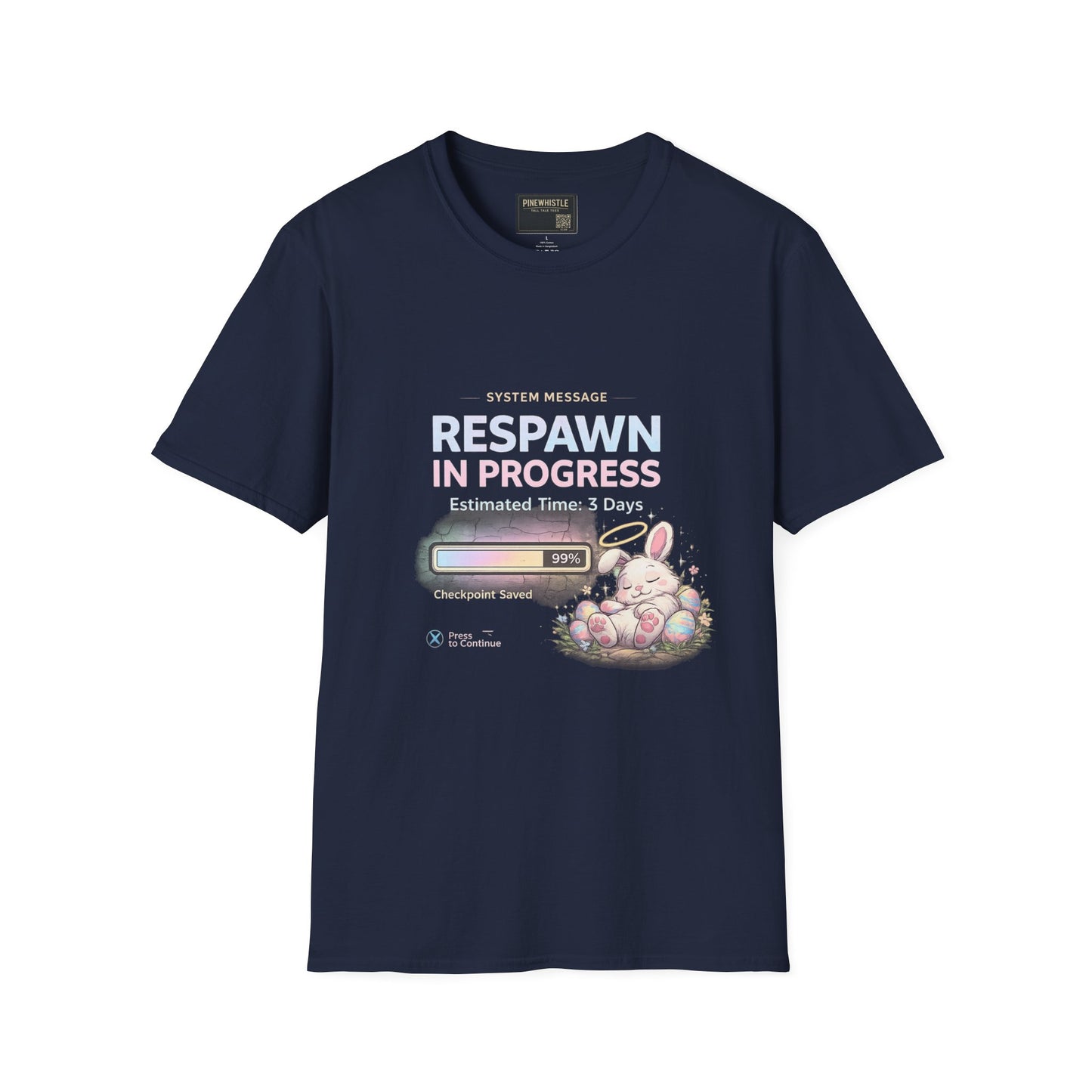 Respawn in Progress T-Shirt — Cute Gamer Bunny Loading Graphic Tee