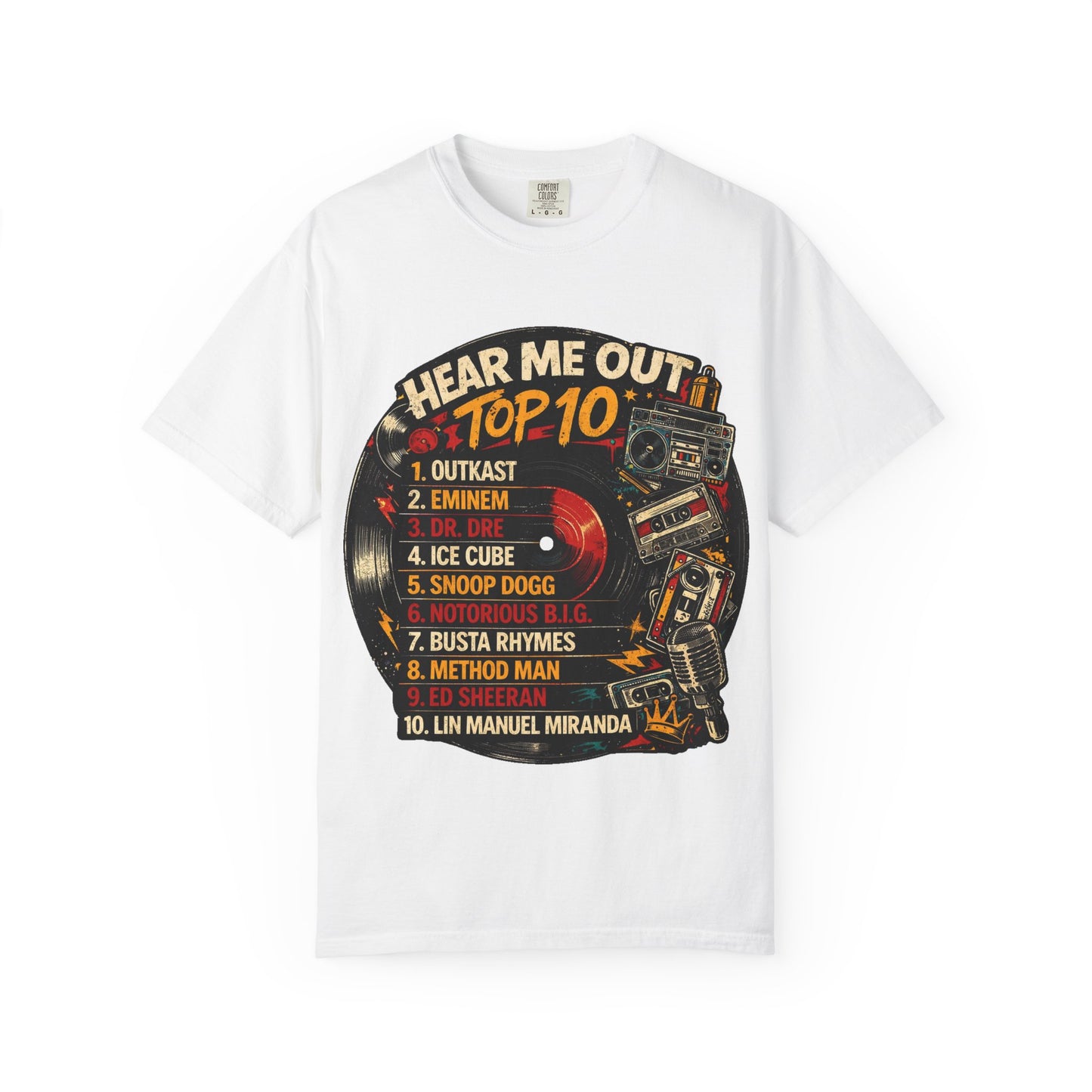 ‘Hear Me Out’ Top 10 Rap Legends Tee