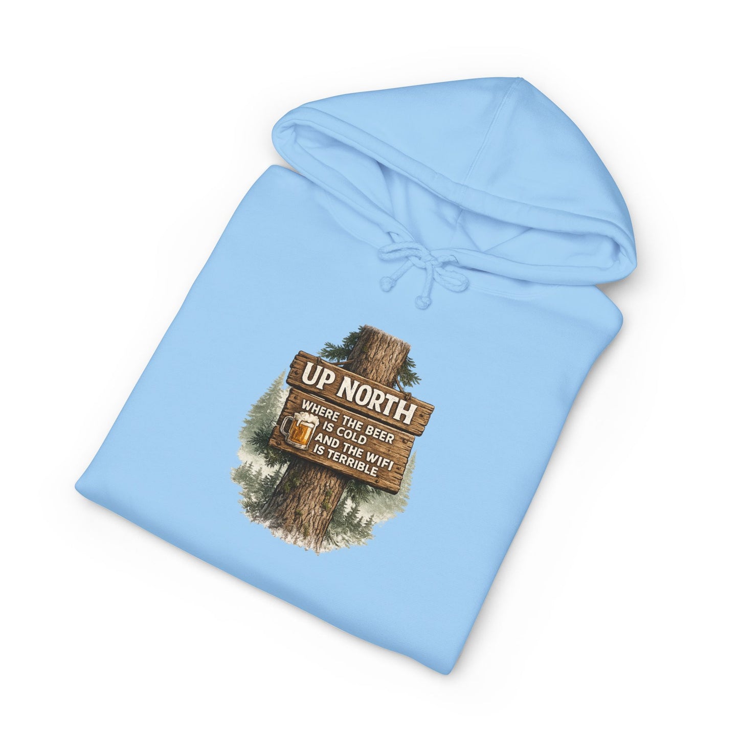 Rustic 'Up North' Wood Sign Hoodie