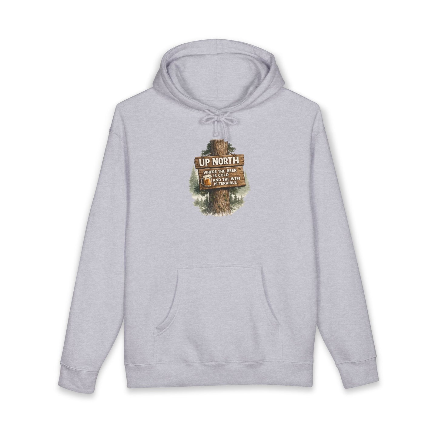Rustic 'Up North' Wood Sign Hoodie