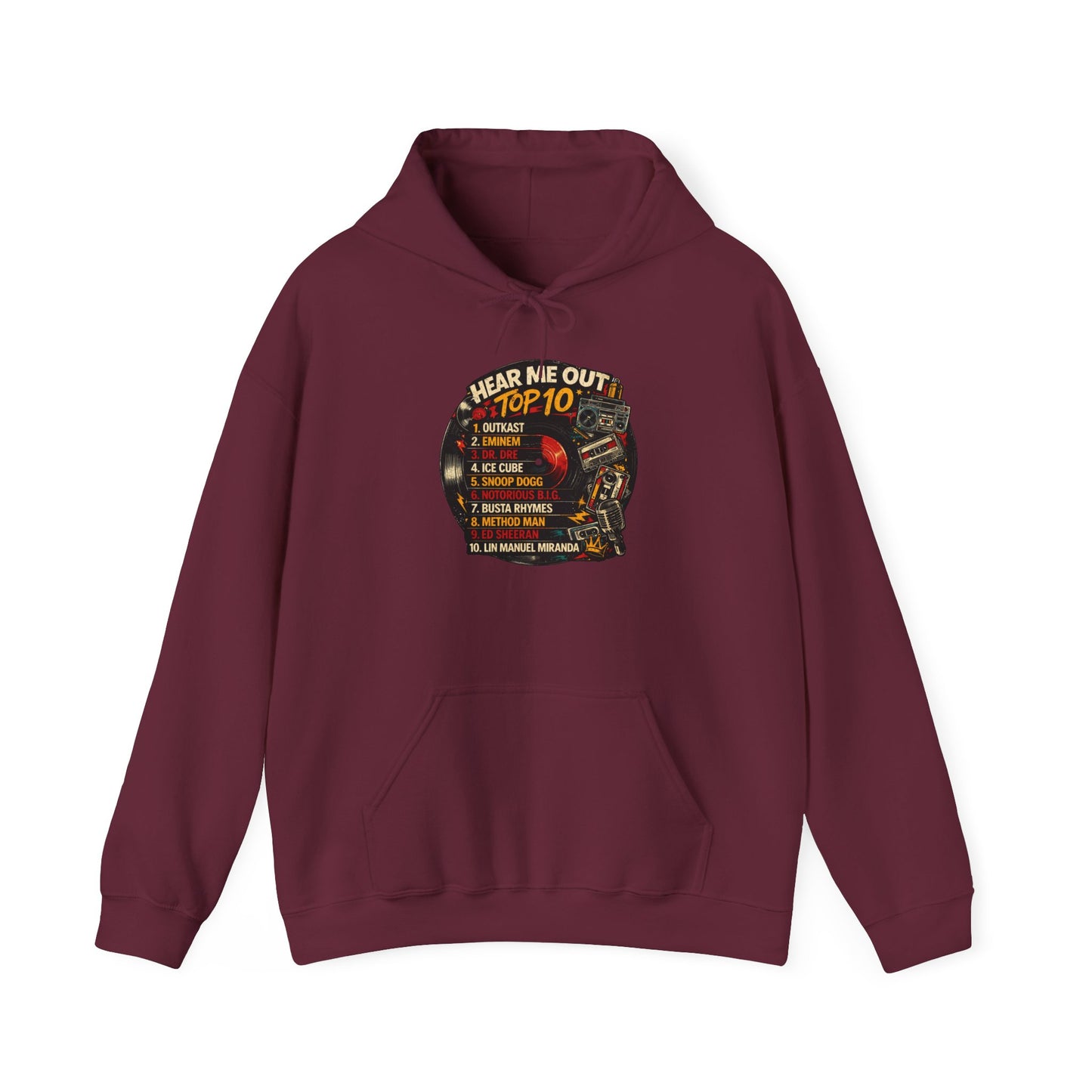 ‘Hear Me Out ’Top 10 Rap Legends Hoodie