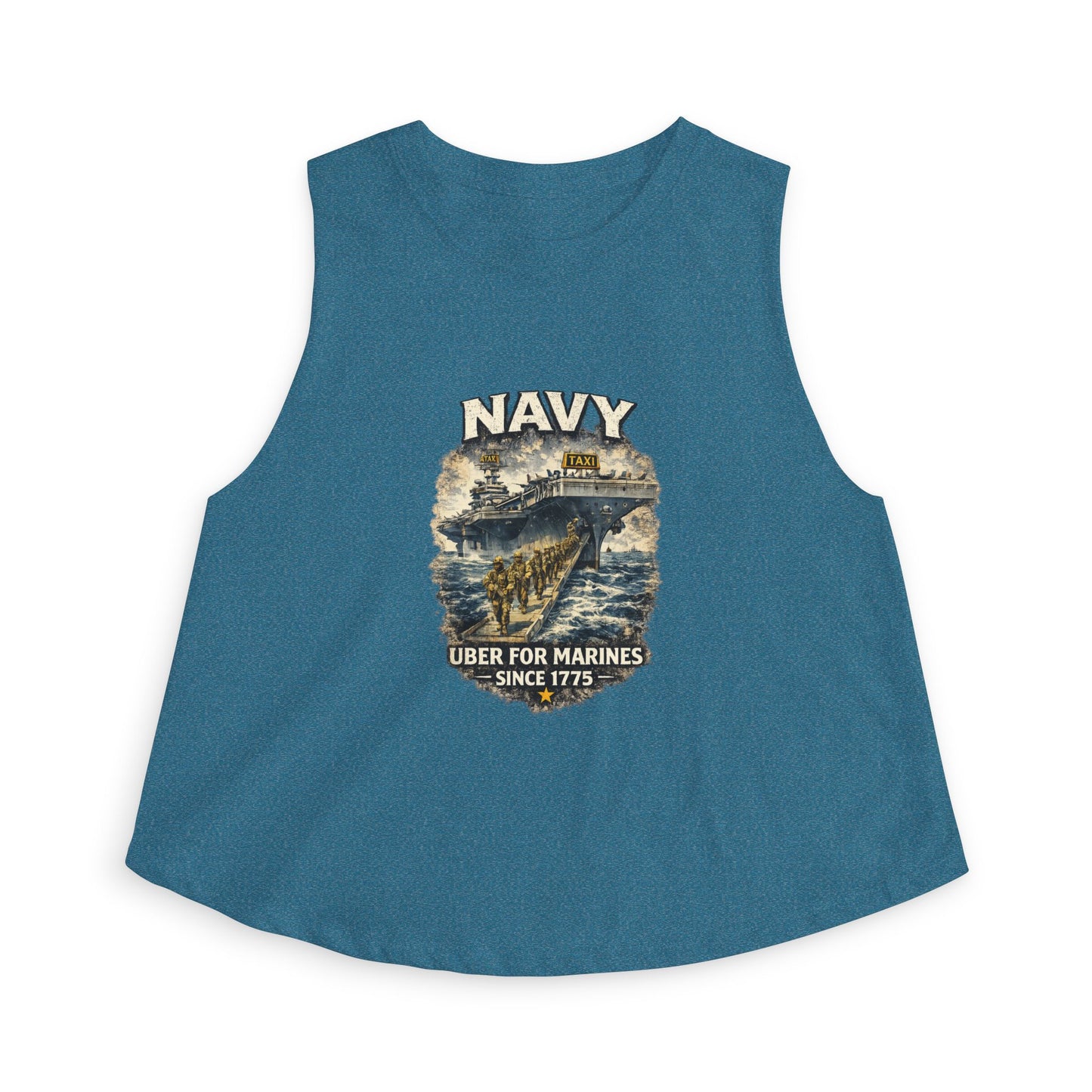 Navy 'Uber for Marines' Women's Cropped Tank Top