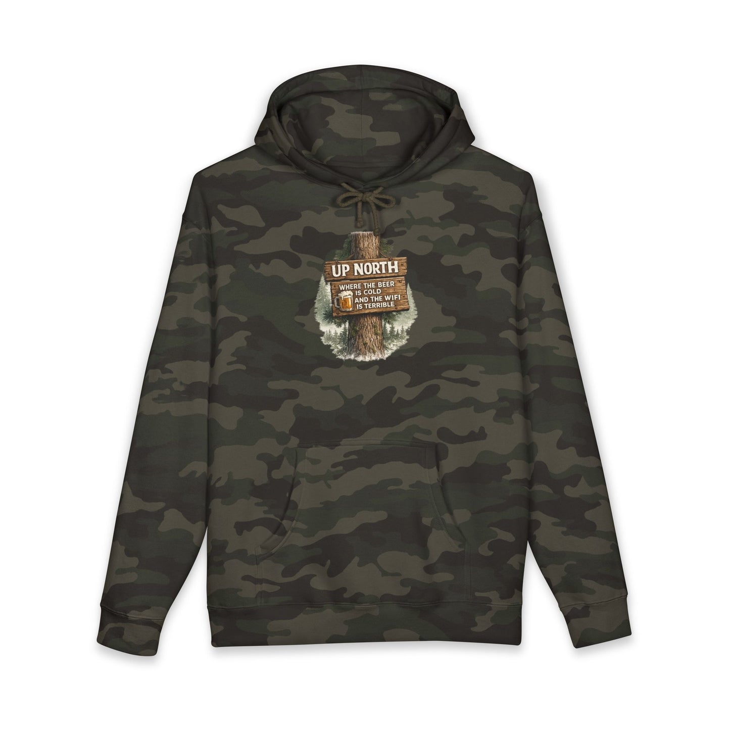 Rustic 'Up North' Wood Sign Hoodie