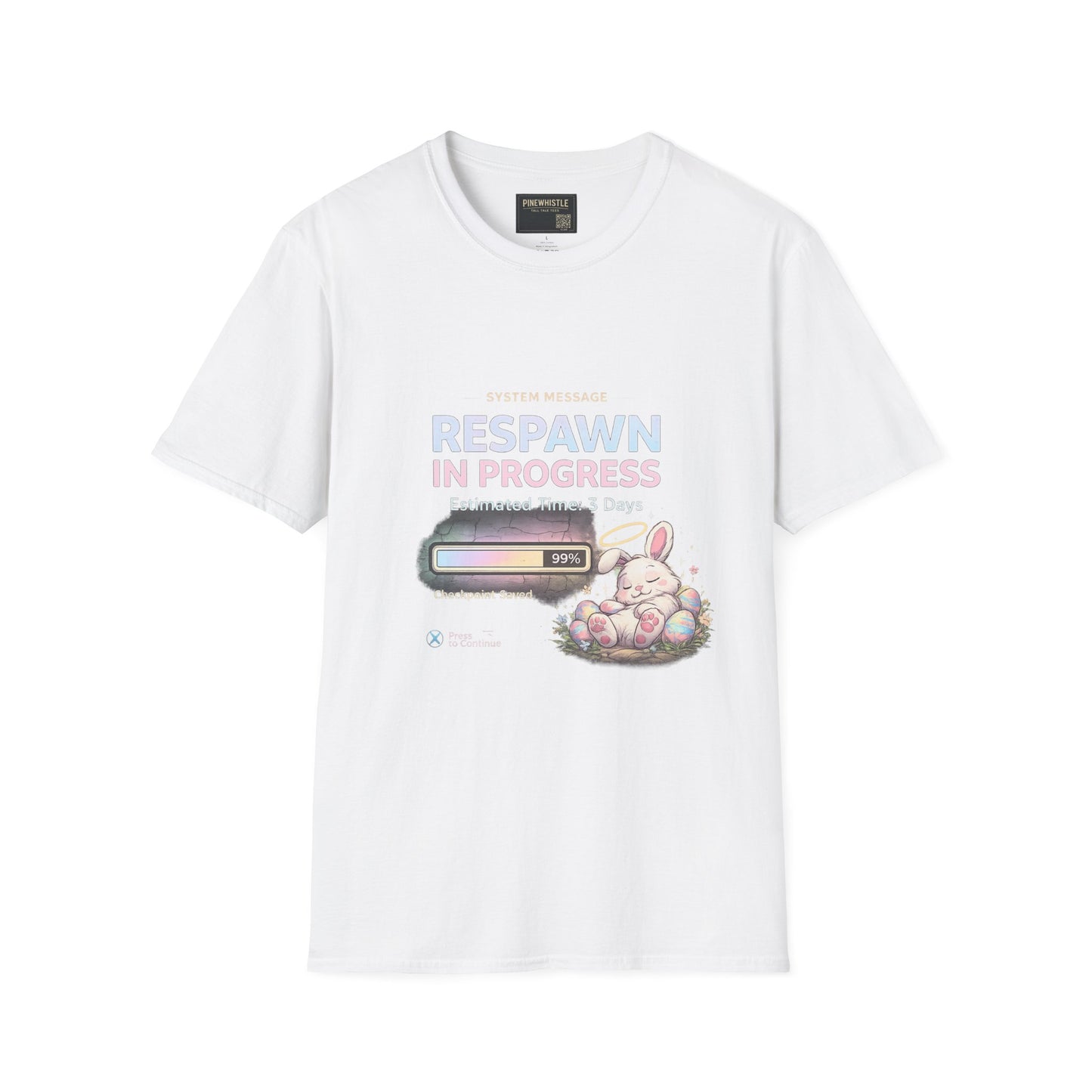 Respawn in Progress T-Shirt — Cute Gamer Bunny Loading Graphic Tee