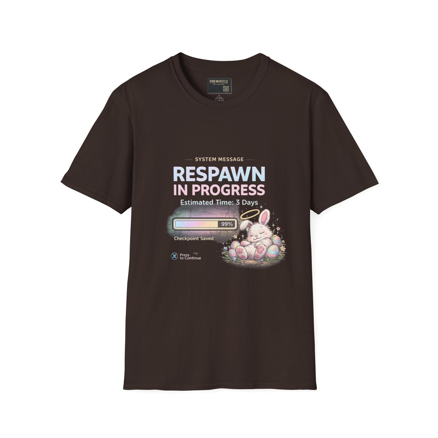 Respawn in Progress T-Shirt — Cute Gamer Bunny Loading Graphic Tee
