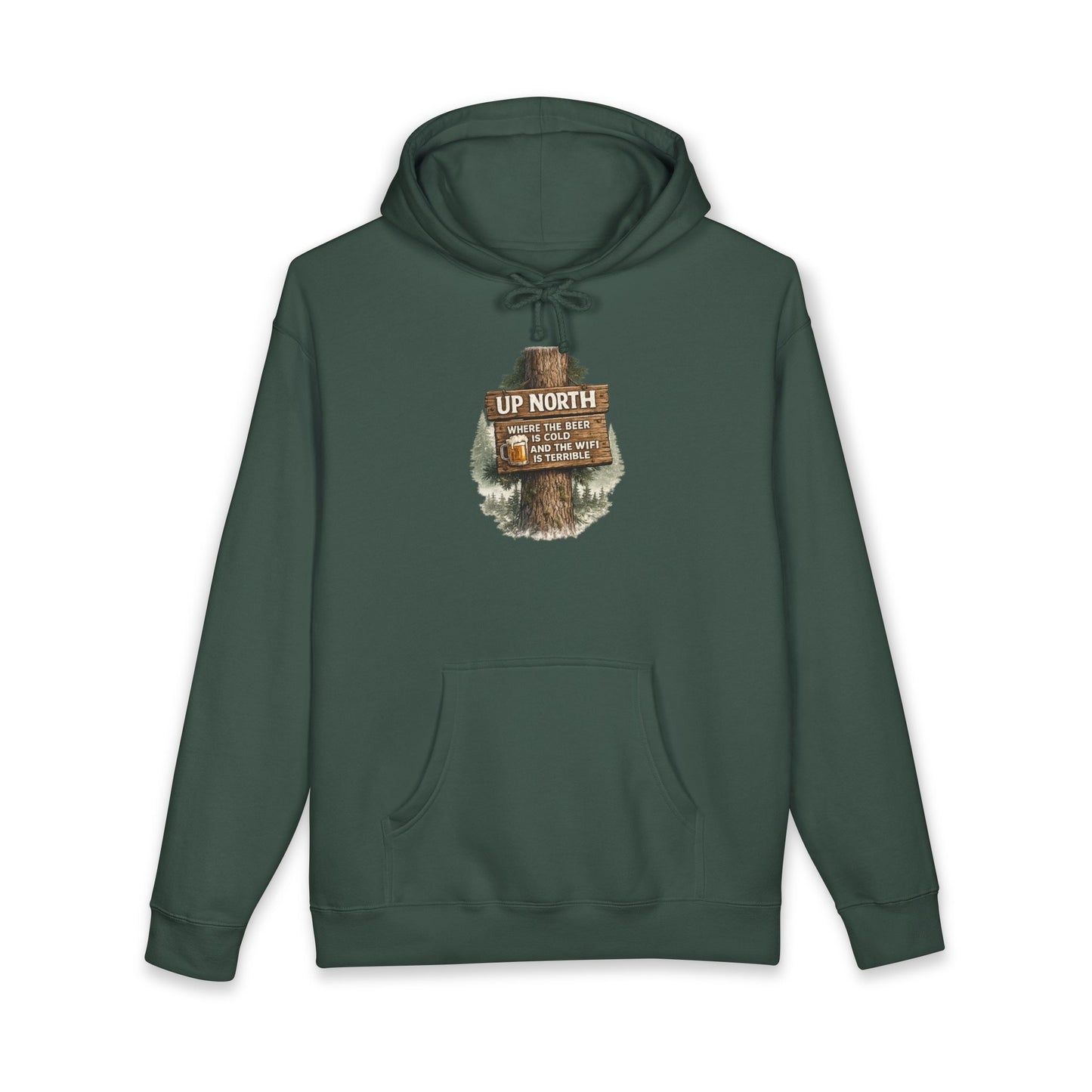 Rustic 'Up North' Wood Sign Hoodie