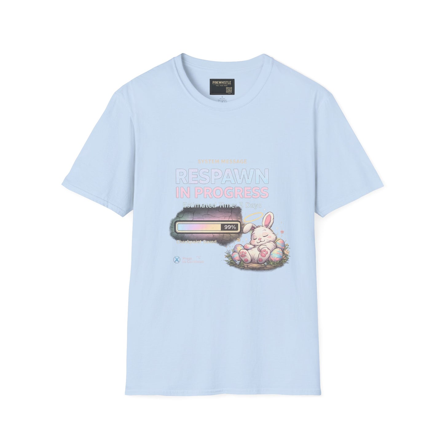 Respawn in Progress T-Shirt — Cute Gamer Bunny Loading Graphic Tee
