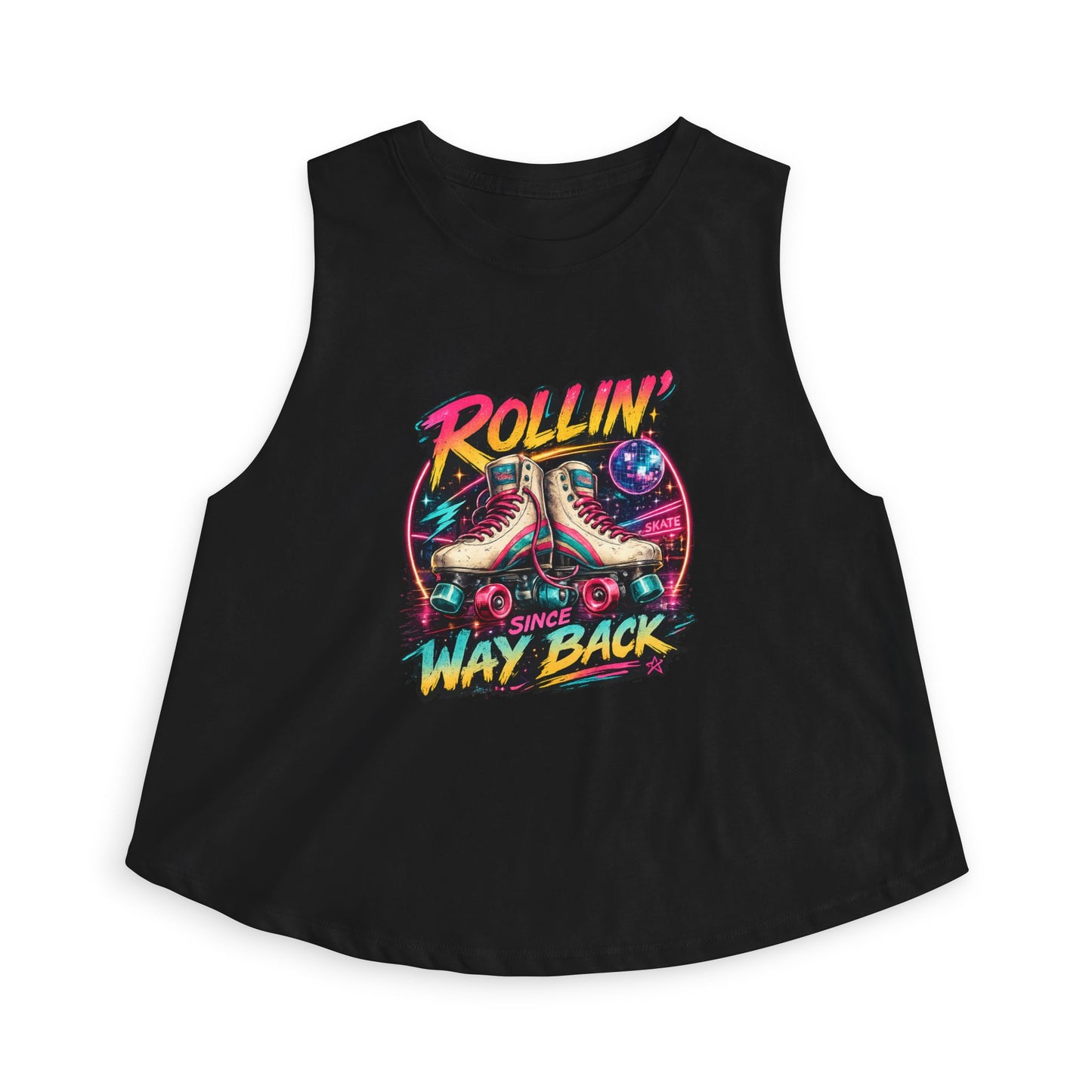 ‘Rollin’ Since Way Back’ Roller Skate Crop Top Tank