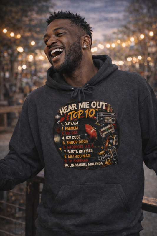‘Hear Me Out ’Top 10 Rap Legends Hoodie