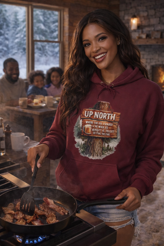 ‘Up North' Wood Sign Hoodie
